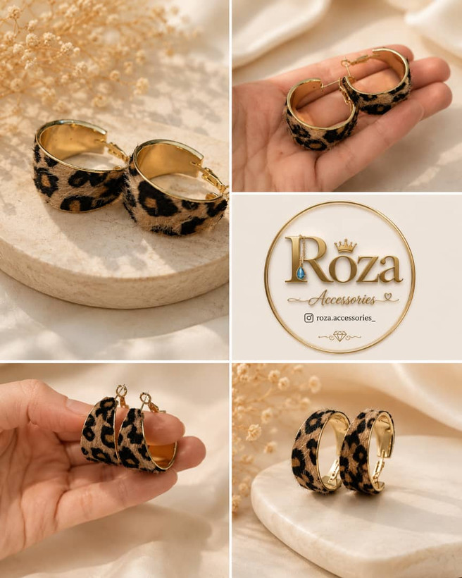 گوشواره طرح حلقه پلنگی