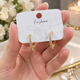 گوشواره حلقه ای نگین دار رنگ ثابت