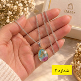 گردنبند استیل پلاک همراه زنجیر رنگ ثابت